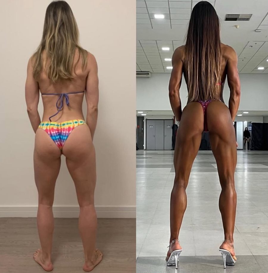 Antes e depois de aluna do Team Miletnar