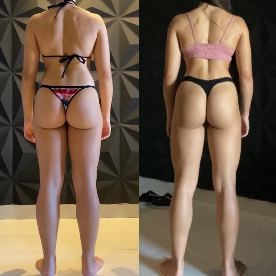 Antes e depois de aluna do Team Miletnar