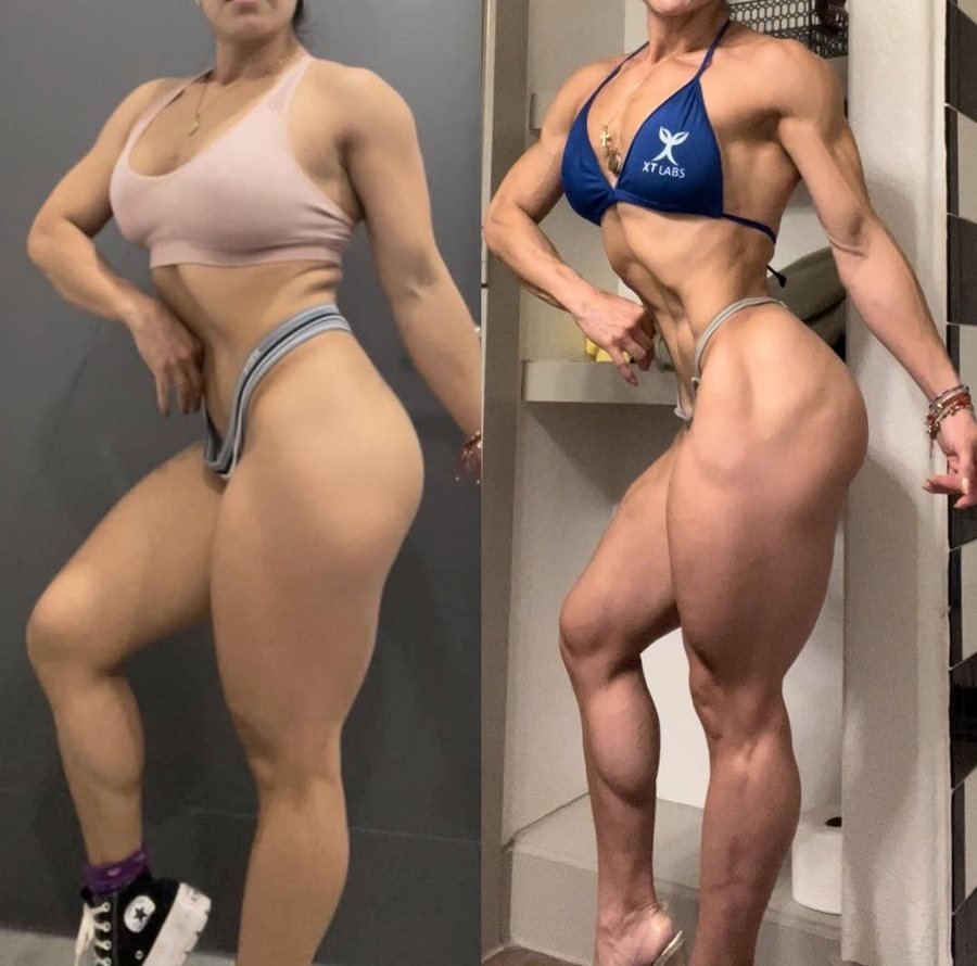 Antes e depois de aluna do Team Miletnar